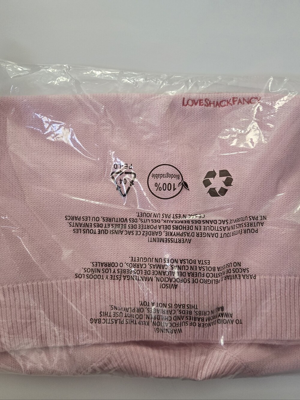 NWT LoveShackFancy Pink Flag Knit Sweater - Small - Picture 5 of 6